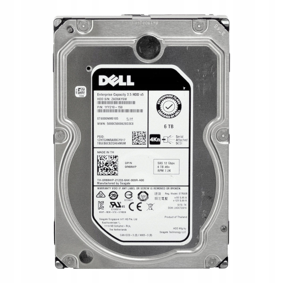 Dell 0R69WP 6TB 7.2K 256MB SAS-3 3.5'' ST6000NM0105