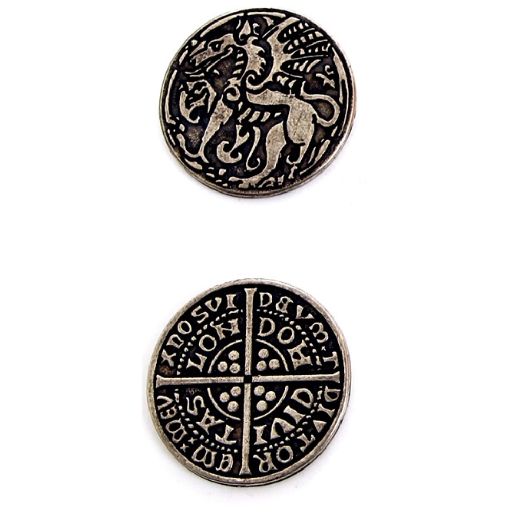 ZESTAW 24 ŚREDNIOWIECZNYCH METALOWYCH MONET LARP RPG Producent Drawlab