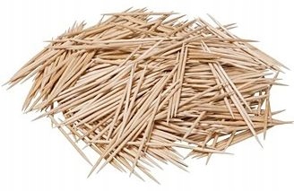 Párátka na předkrmy, dřevěné tyčinky v nádobě na korečky, 200 ks