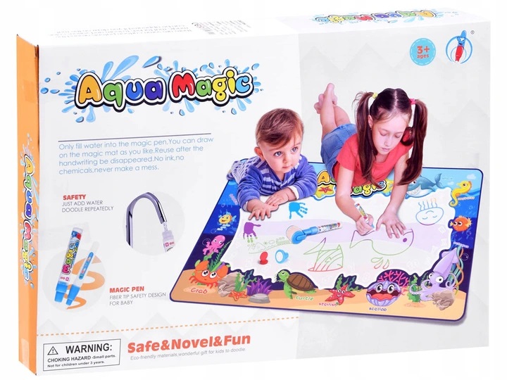 MATA WODNA DO MALOWANIA WODĄ 100X80CM + PIECZĄTKI Certyfikaty, opinie, atesty CE EN 71