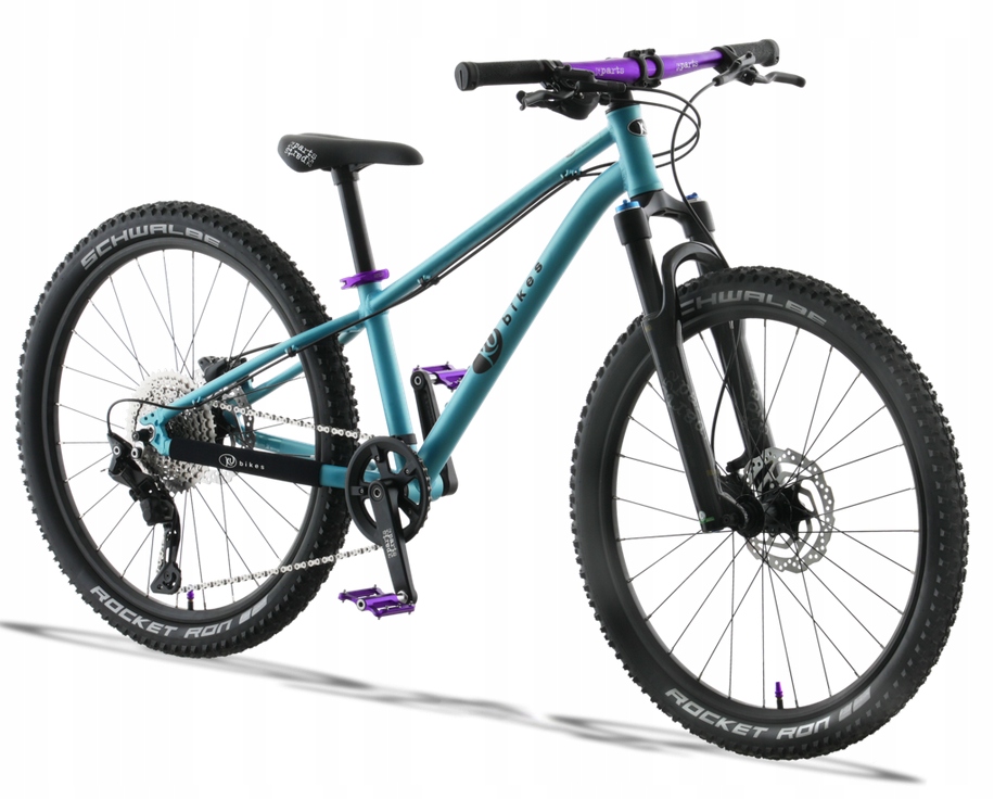 Rower dziecięcy KUbikes 24 Mtb Disc Turkusowy Laser Purple