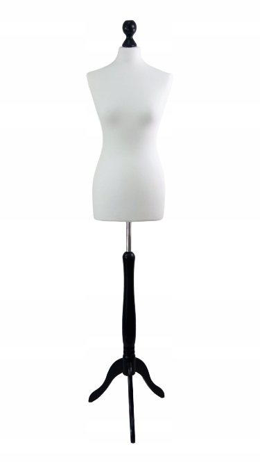 Krejčovská figurína 36 S/m bílá černý stojan