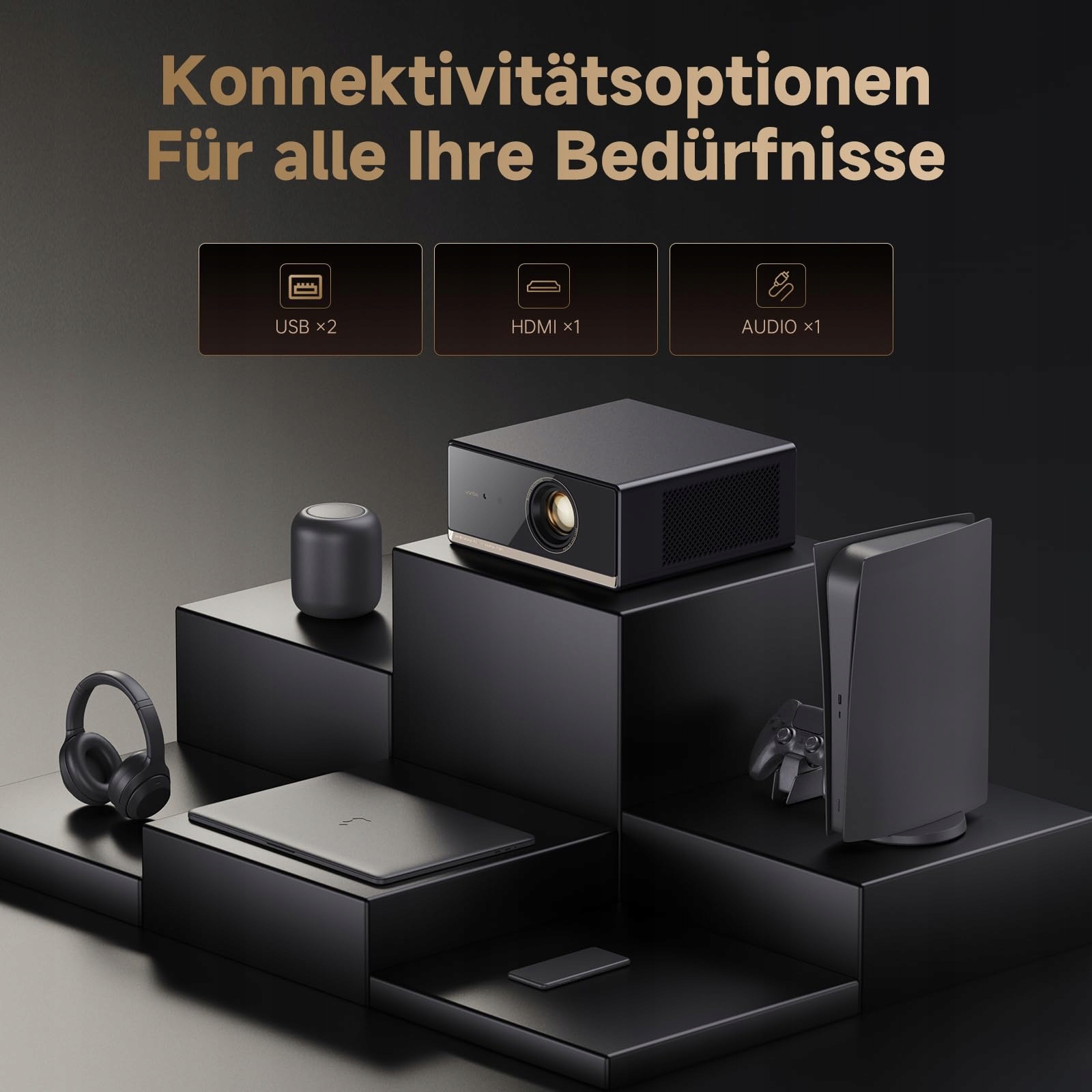 WANBO Projektor 4K 1100 ANSI 1080P Full HD Google TV WiFi Bluetooth — miniatura 5