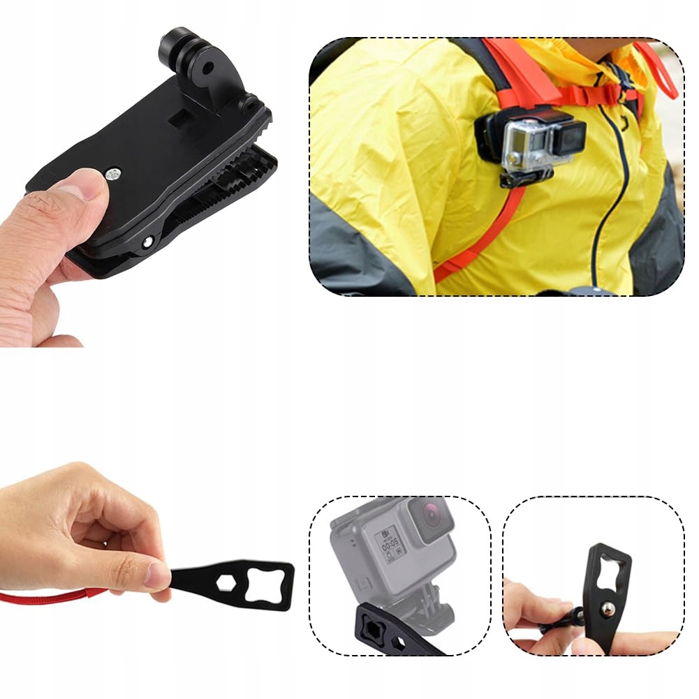 Zestaw Akcesoriów Do Kamery Sportowej Hero GoPro Action Cam Helweet — miniatura 6