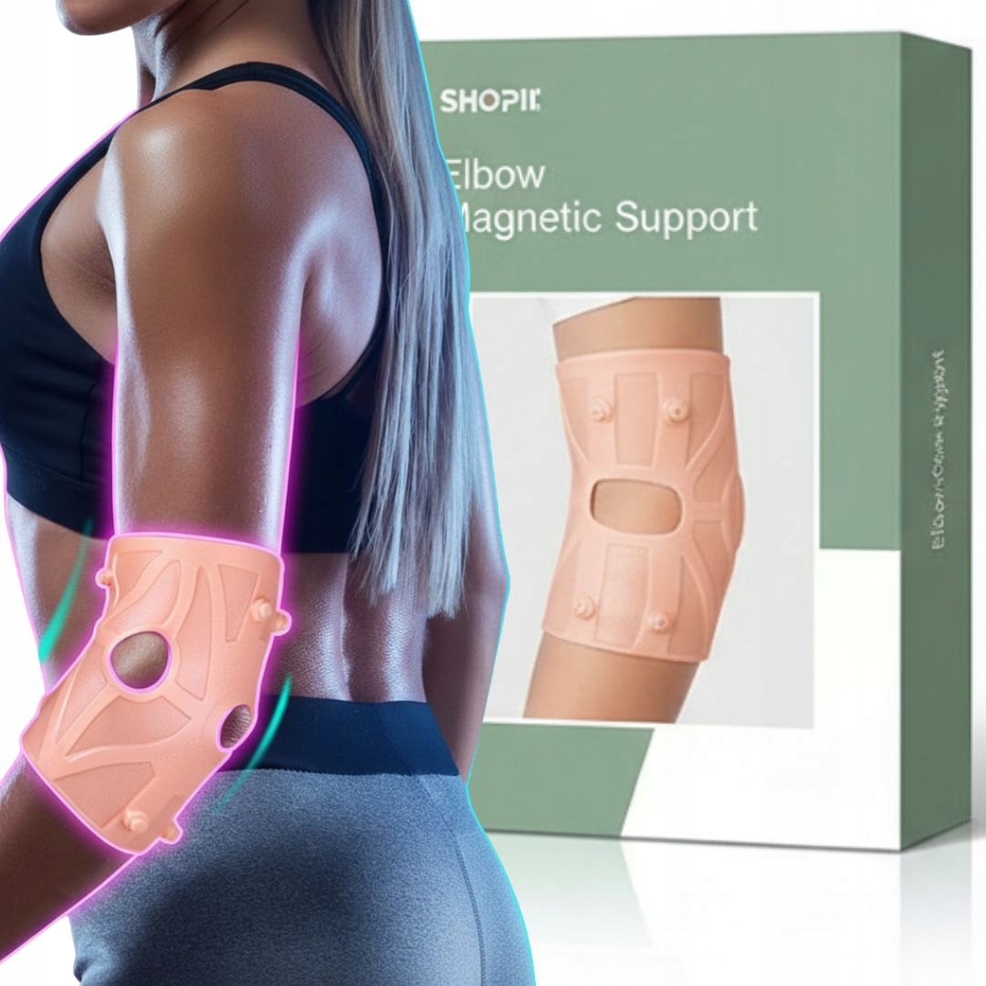 OPASKA NA ŁOKIEĆ ORTEZA MAGNETYCZNA STABLIZUJĄCA UCISKOWA - 8 MAGNESÓW