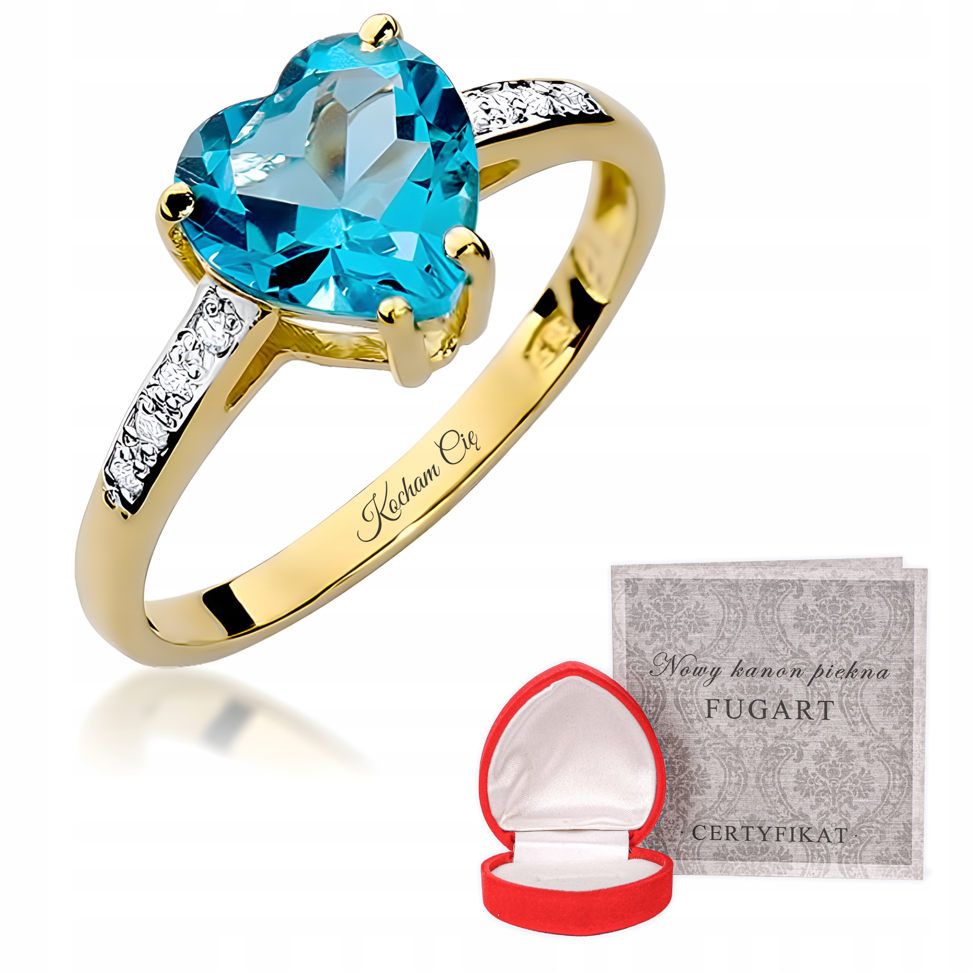 Prstýnek Gravírování Bonus 585 S Diamanty A Topazem Bez Gravírování r16