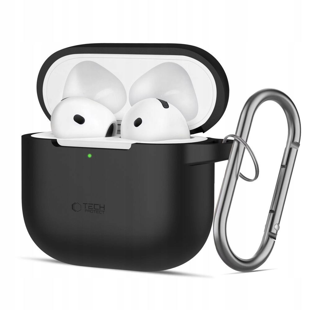 Etui do Apple Airpods 4 Tech-Protect Silicone Hook czarne