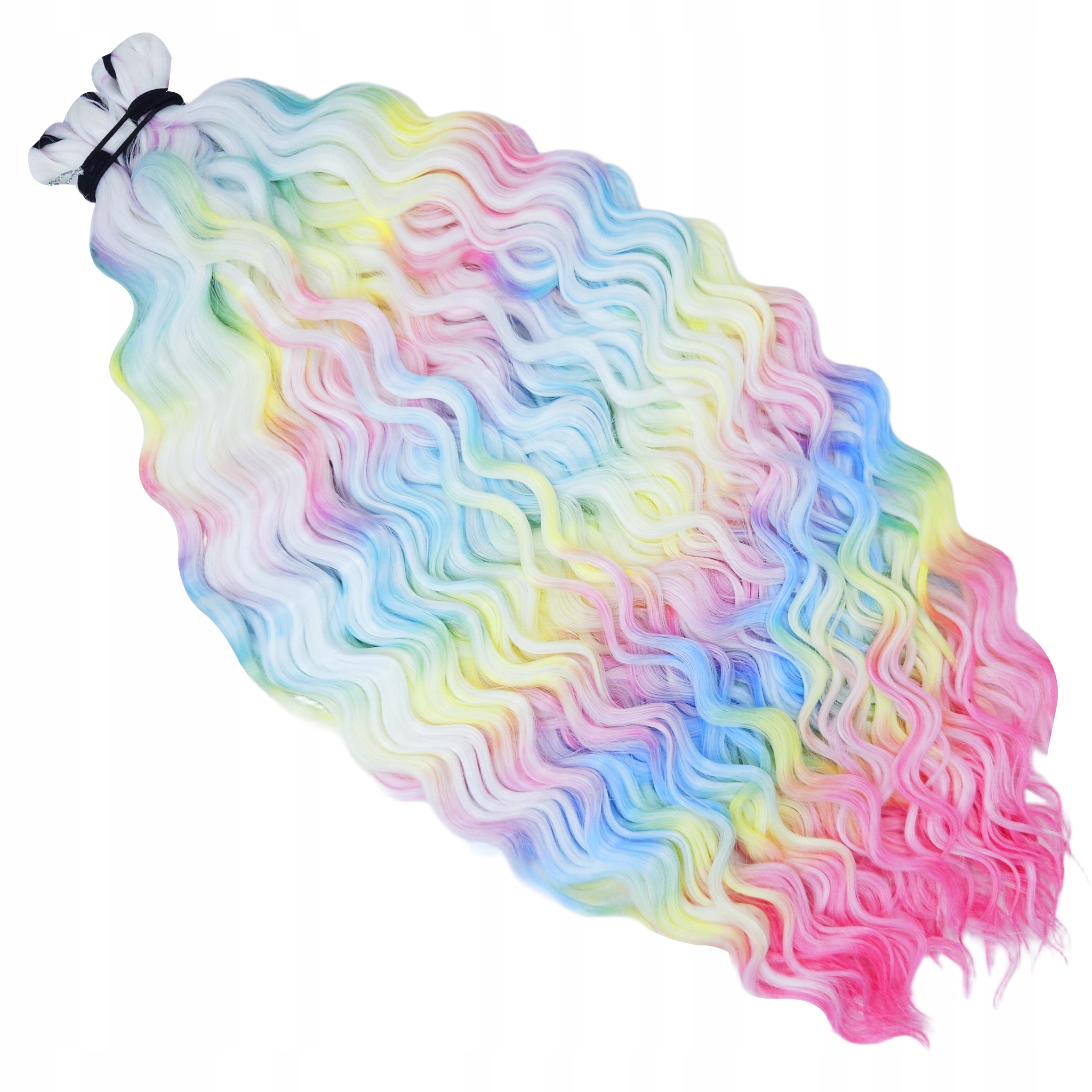 Syntetické vlasy Afroloki New Body 50 CM 300G Unicorn Duha Pastelové Holo