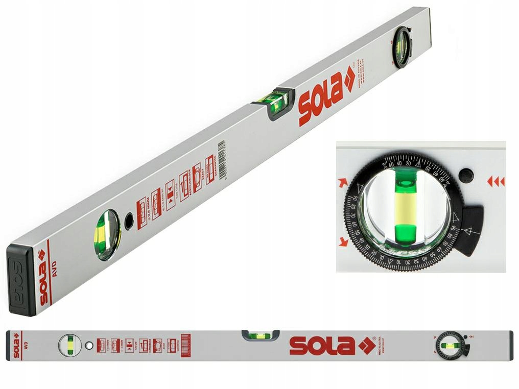 Sola Hliníková Vodováha S Úhloměrem 60 cm Avd