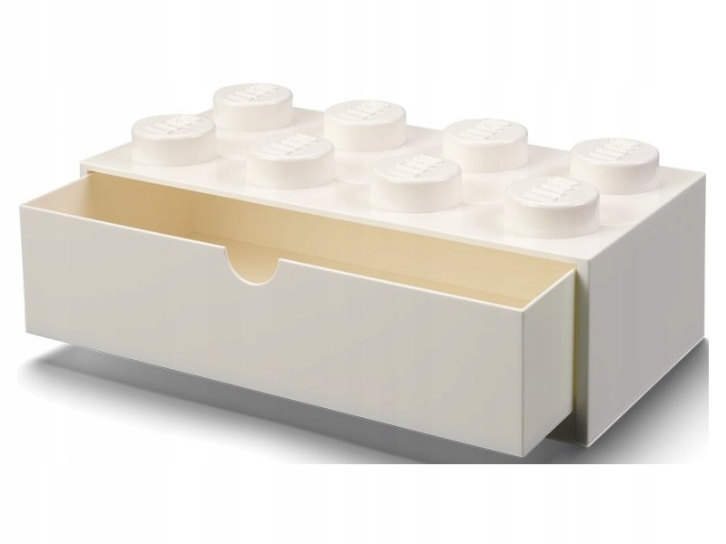 

Pojemnik na Lego z szufladką Brick 8 Biały