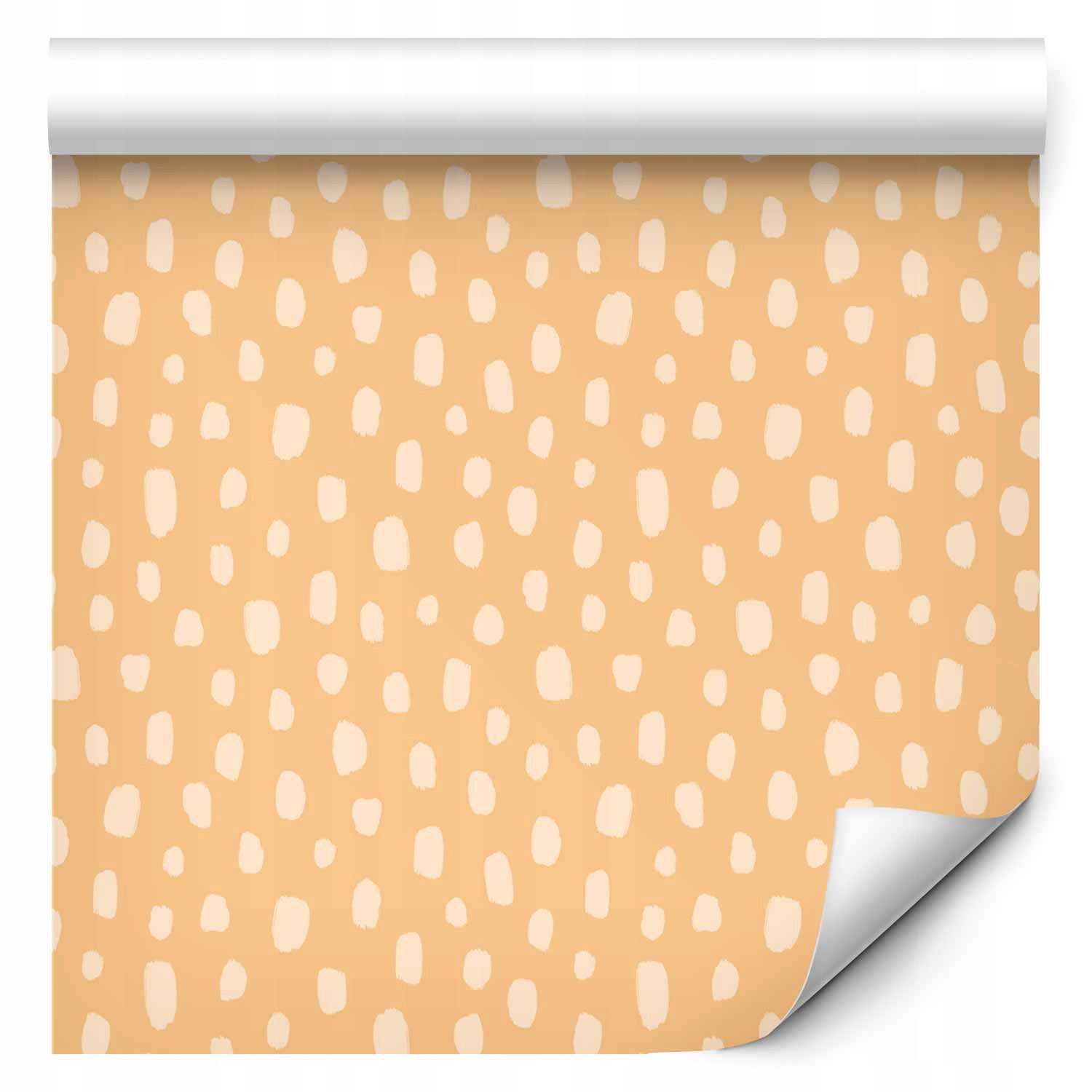 Tapeta Rolka Tečky Na Broskvovém Pozadí Do Obývacího Pokoje Ložnice Nástěnná 0,5x10 m