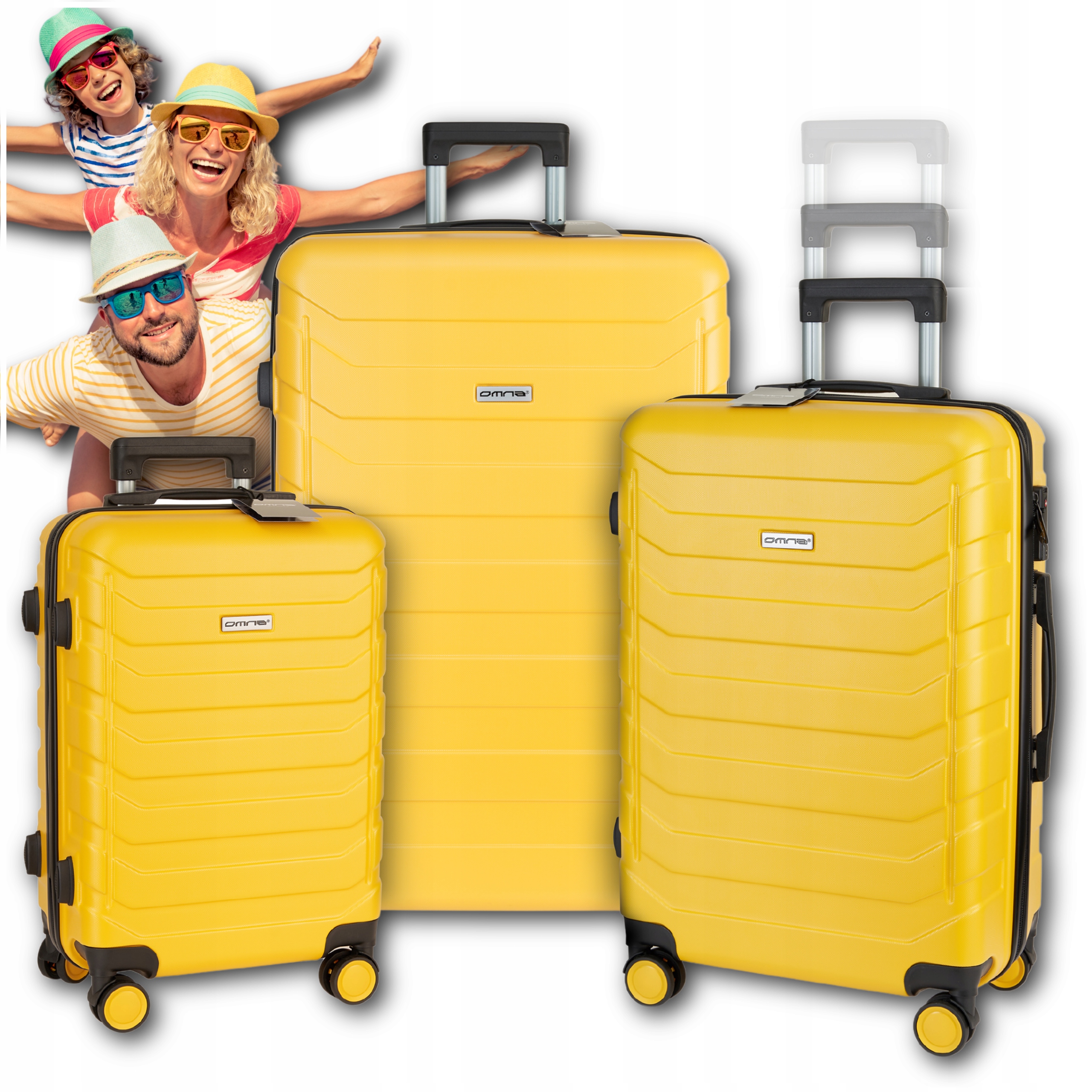 Sada 3 cestovních kufrů 3v1 Abs kufr na kolečkách 94L 63L 40L