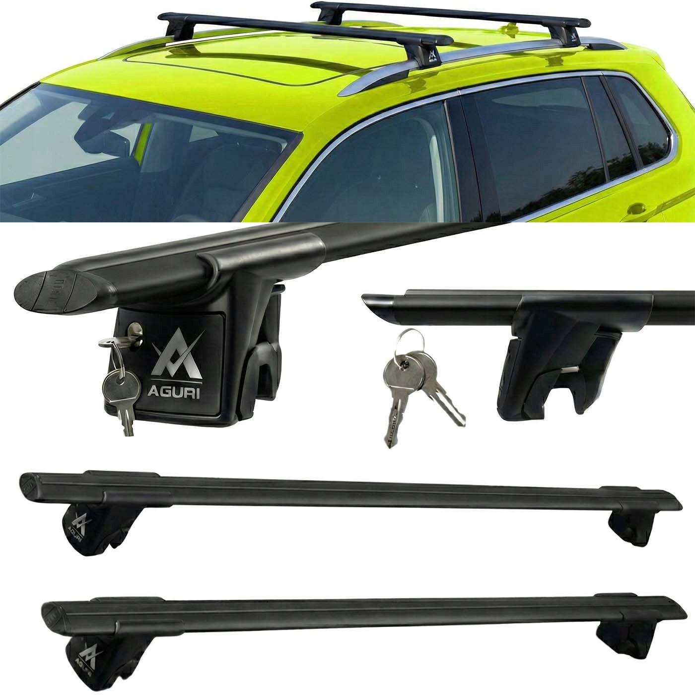 Střešní nosič na relingy Střešní nosníky Mitsubishi Pajero II 1991-1998 3D