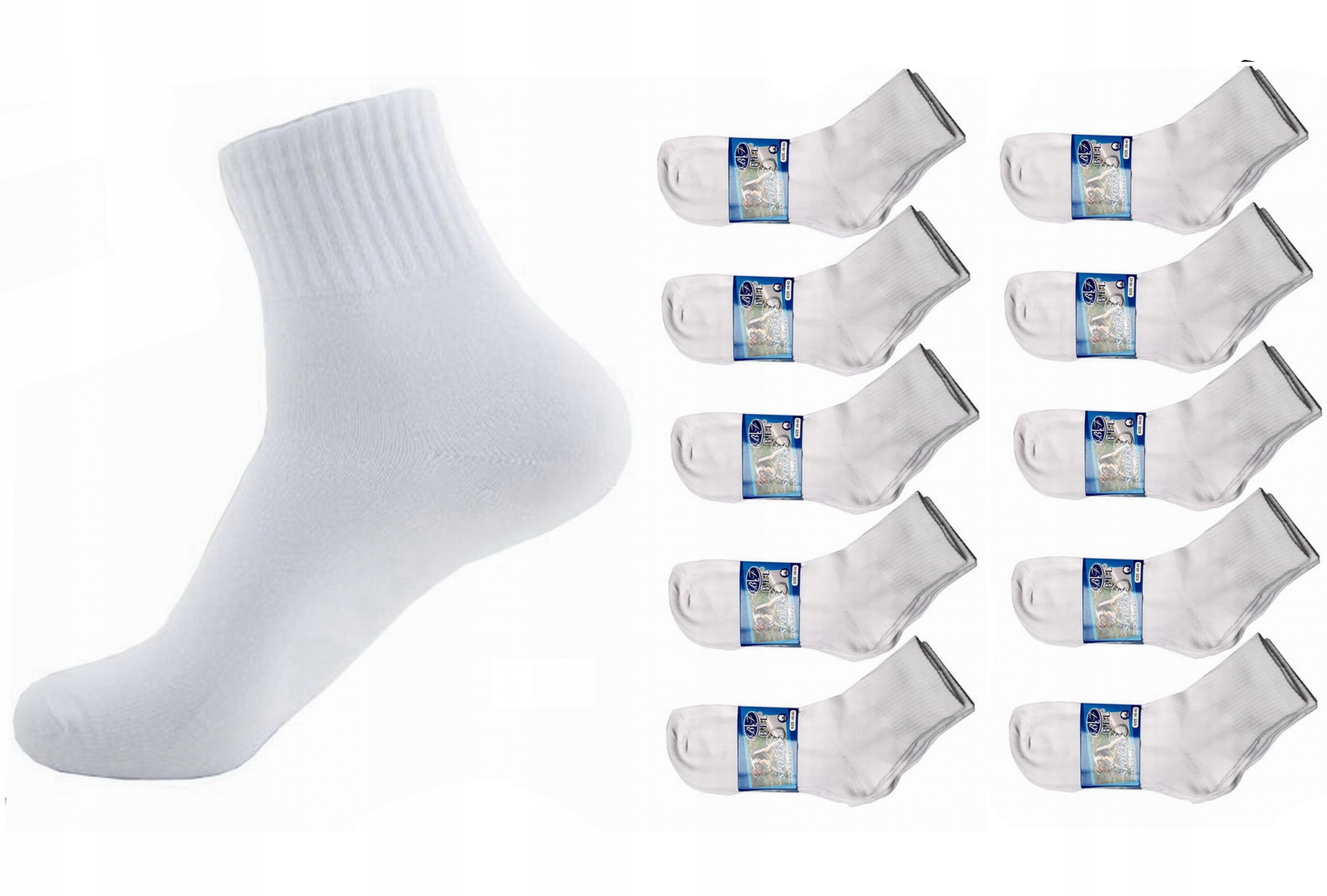 

10x Skarpety Białe męskie Zakostki skarpetki 43-46