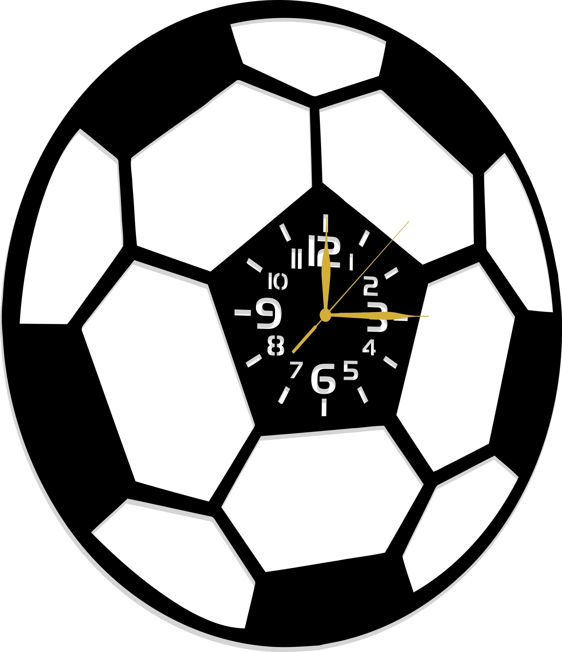 Hodiny Pro Fanouška Fotbalového Fanouška Fotbal Dárek 50 CM 3D