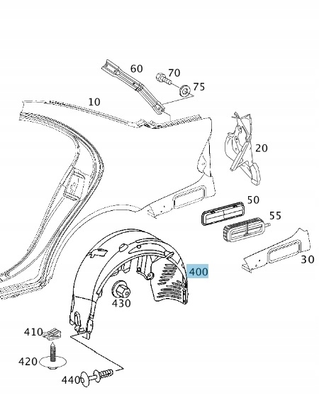 A2732000718 - Колісна арка ліва задня MB C219 A2196900730