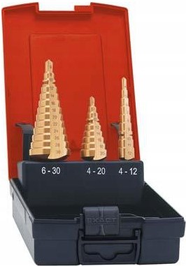 FORMAT Niemieckie Wiertła Stopniowe Zestaw HSS TiN