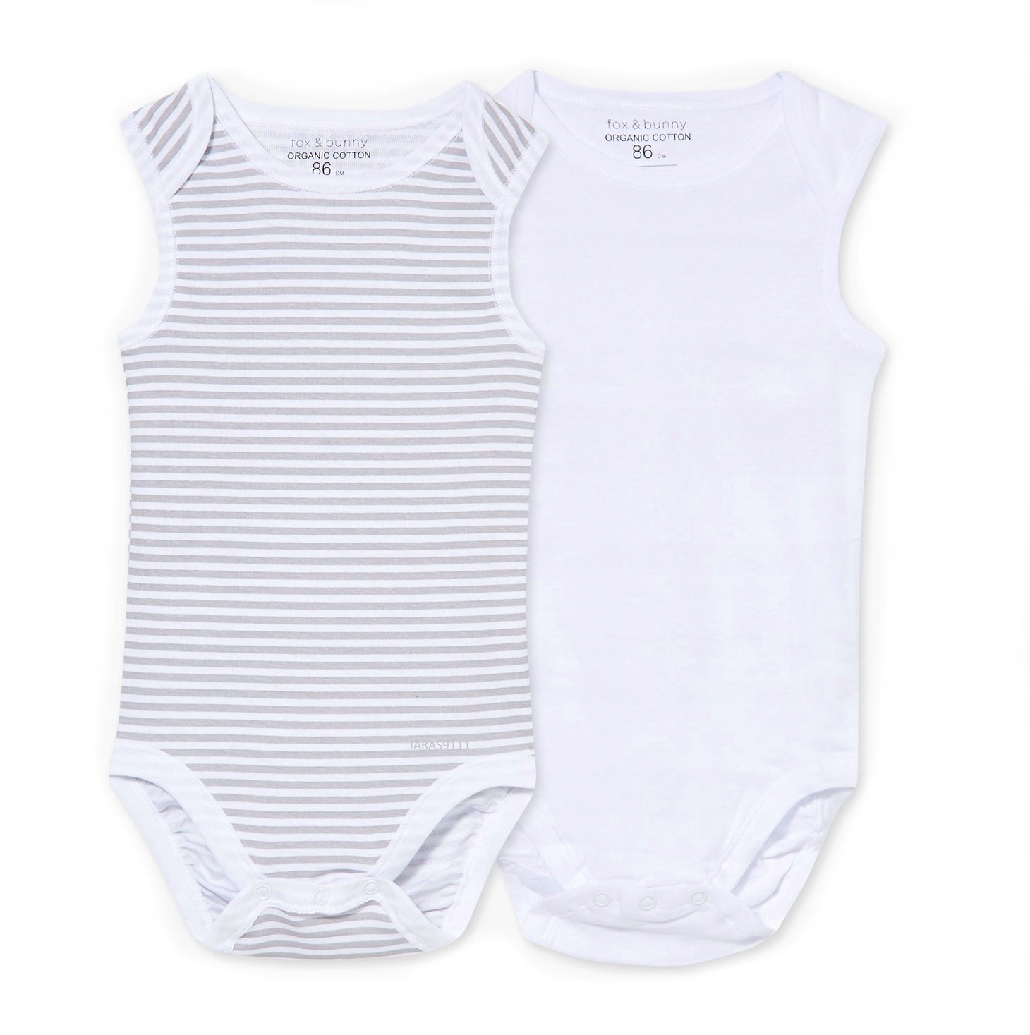 

Body Bawełniane Chłopięce 2 Pack Paski / Biel 74