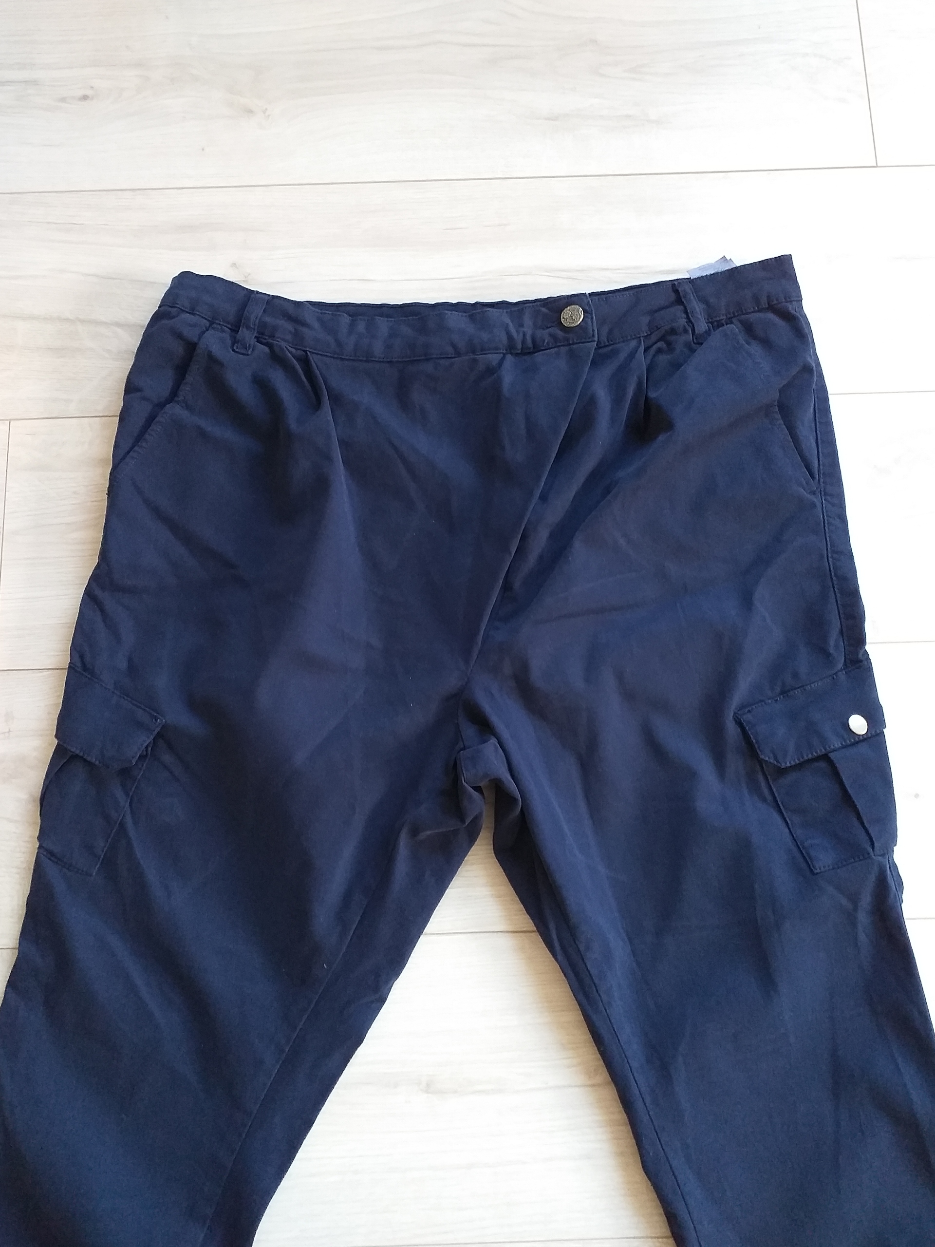 Spodnie granatowe baggy haremki Bonprix 44 XXL Rozmiar 44