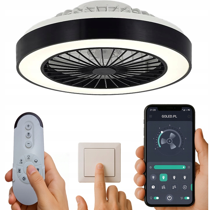 Led Stropná Lampa S Ventilátorom Stropné Svietidlo 36W+15W Cct Diaľkový Ovládač Pamäťová Aplikácia