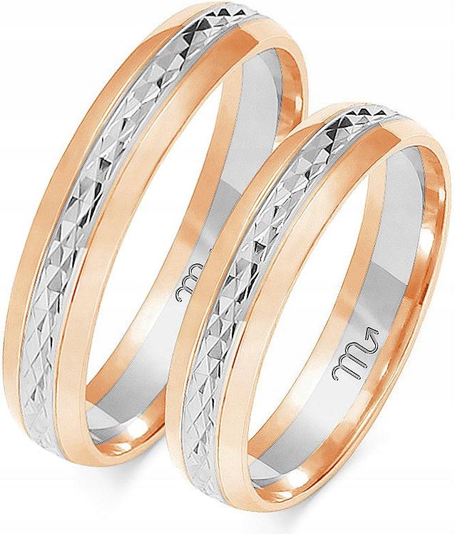 Zlaté moderní snubní prsteny na svatba 585 vel. 26 27 28 model pro ni