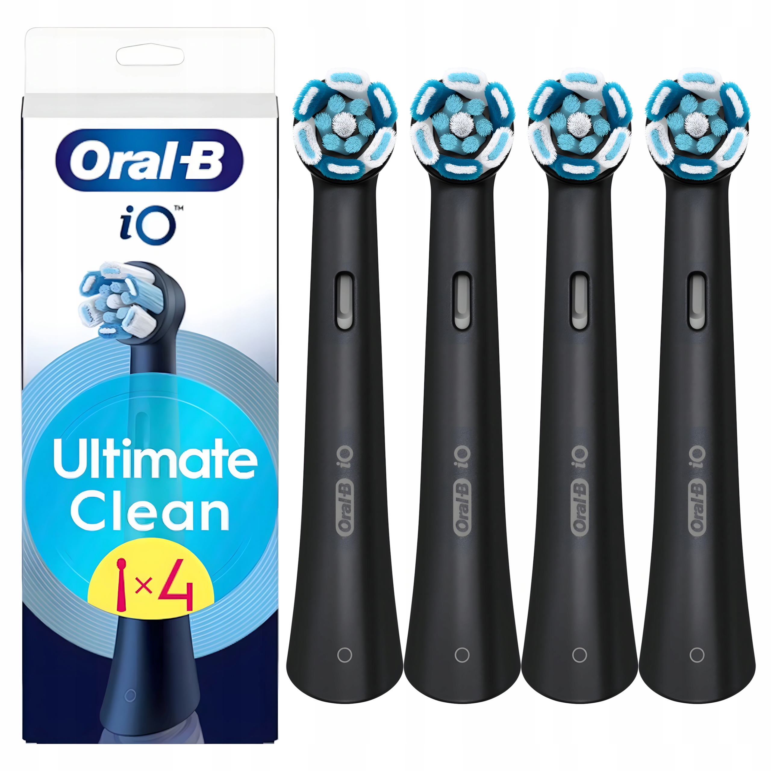 Oryginalne Końcówki Oral-B iO Ultimate Clean 4-pack Czarne