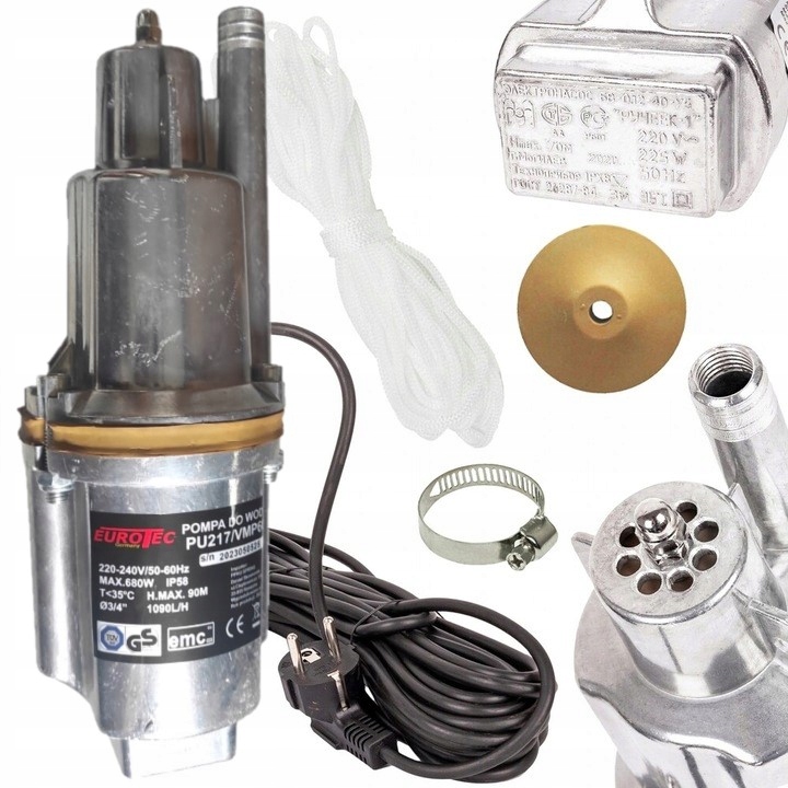 Ponorná potápěčská pumpa Ruska pro studniční vodu 680 W 1090 l/h Eurotec