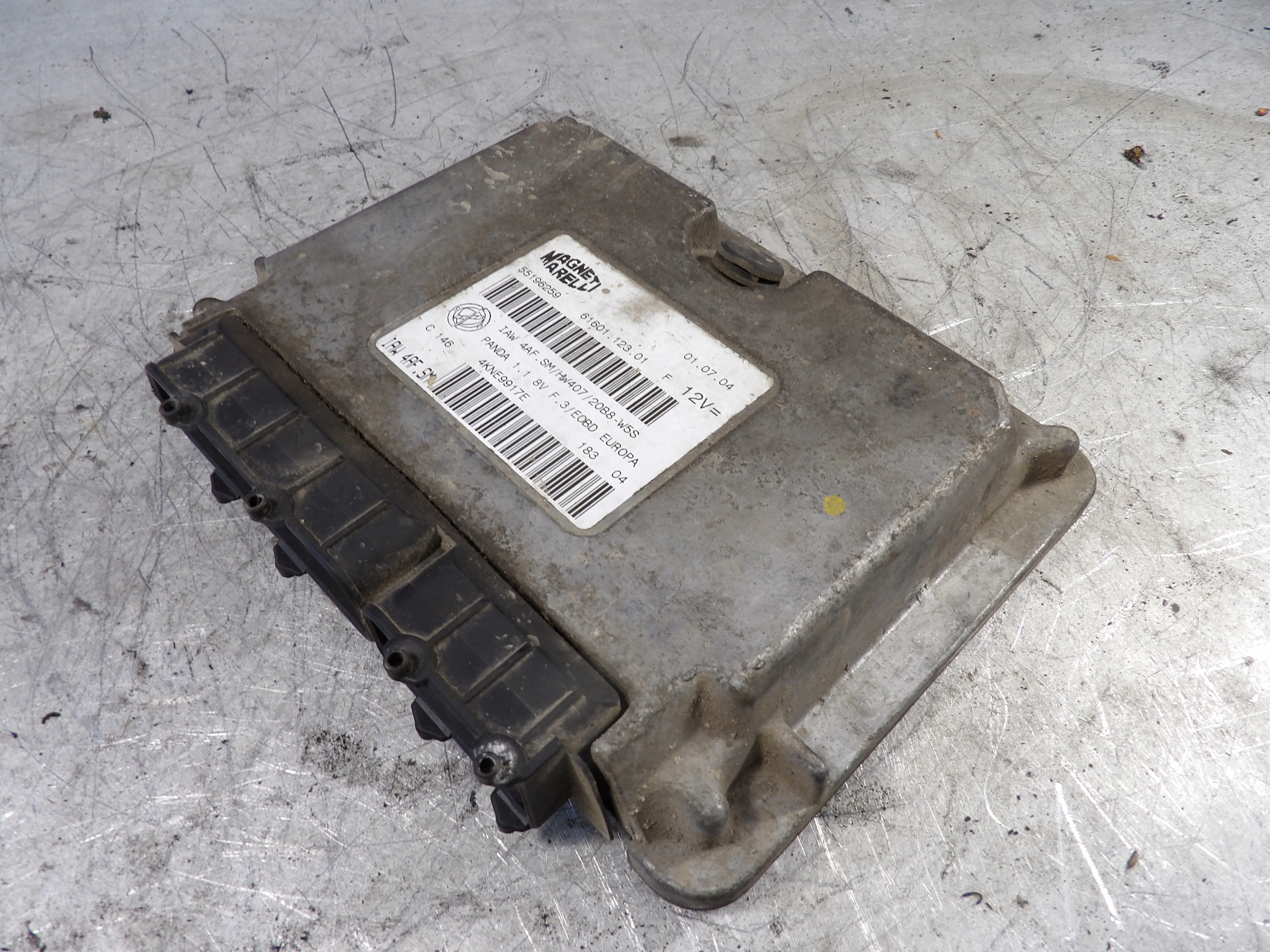 Fiat Panda II computer, control unit 55196259 61601.123.01 IAW 4AF.SM