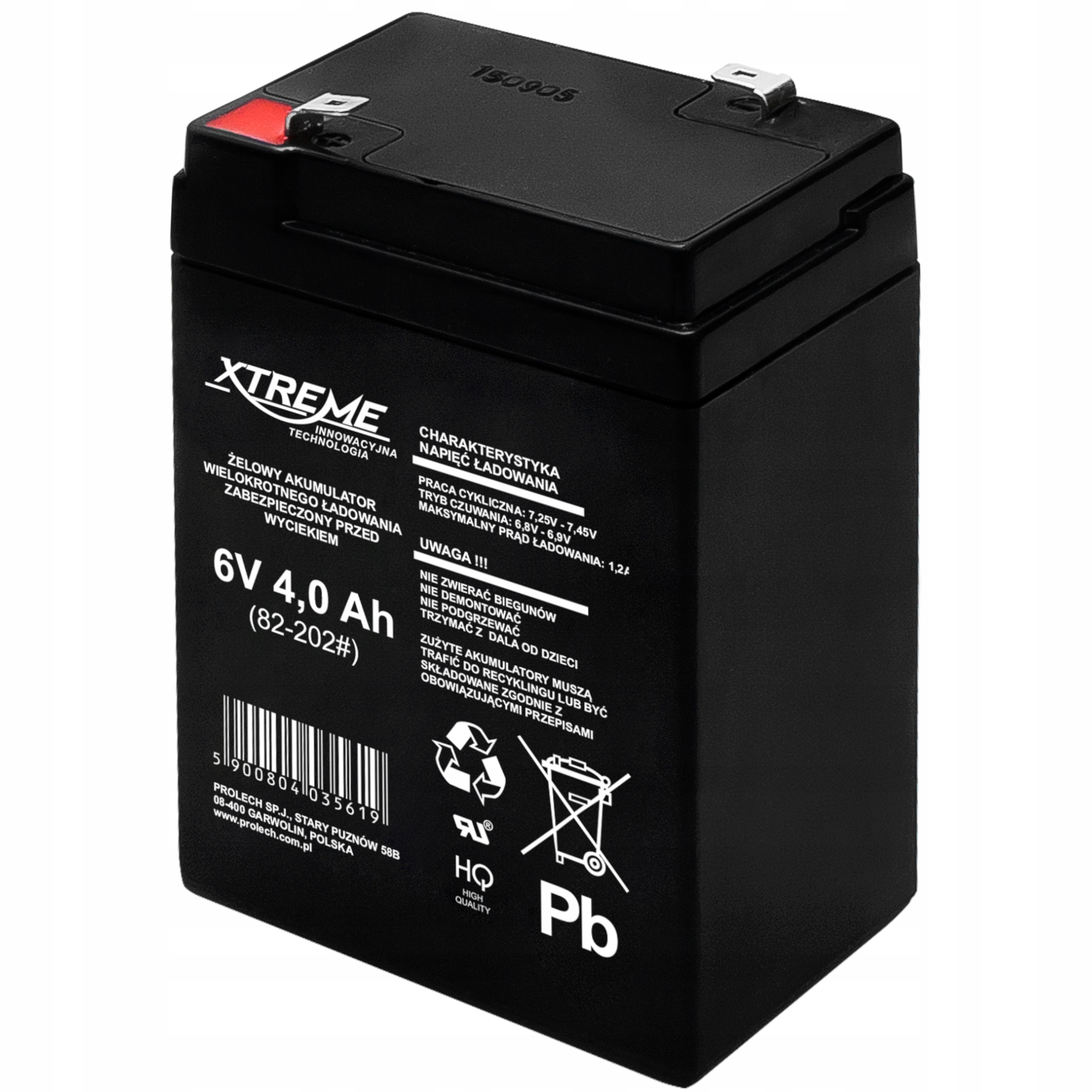 

Akumulator bezobsługowy Xtreme żelowy Agm 6V 4Ah