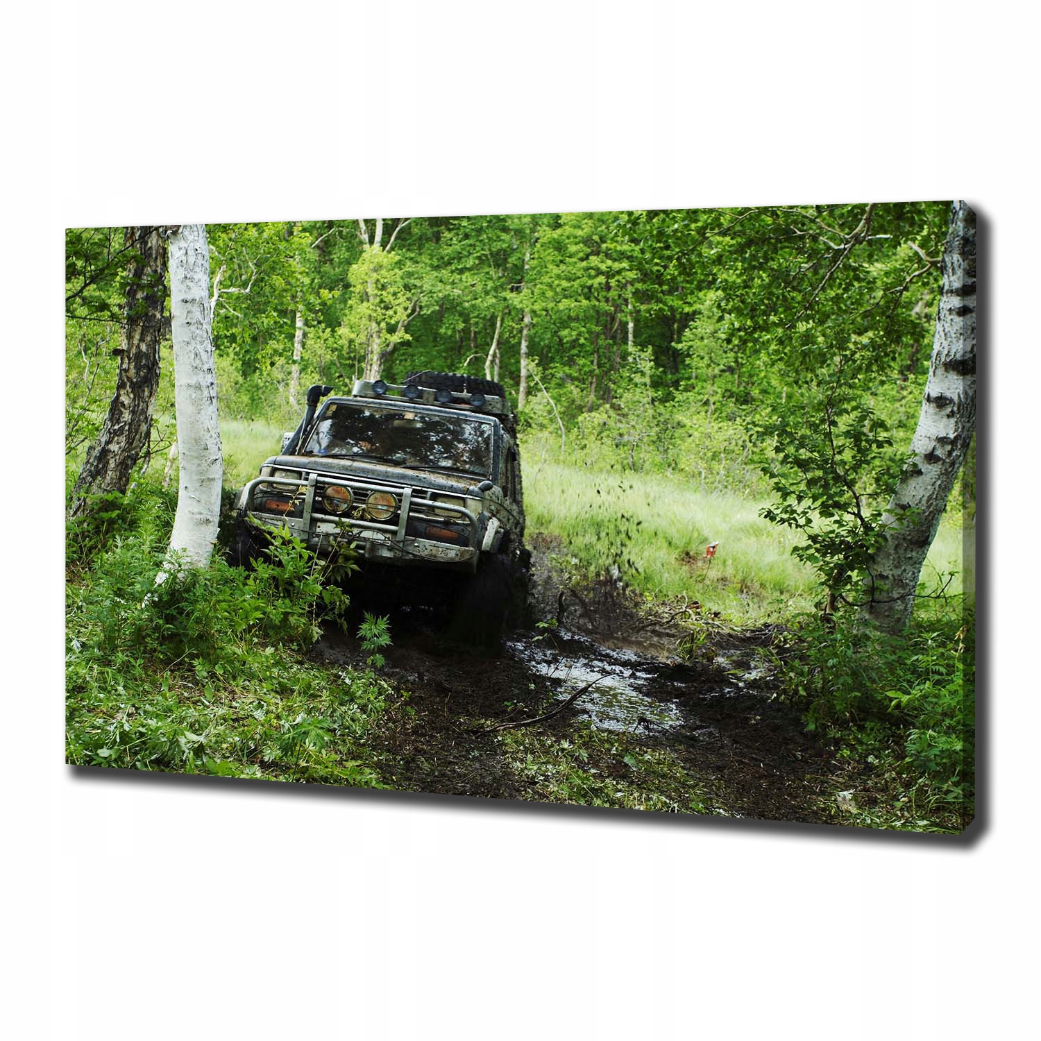 

Duży foto obraz na płótnie Jeep w lesie 100x70 cm