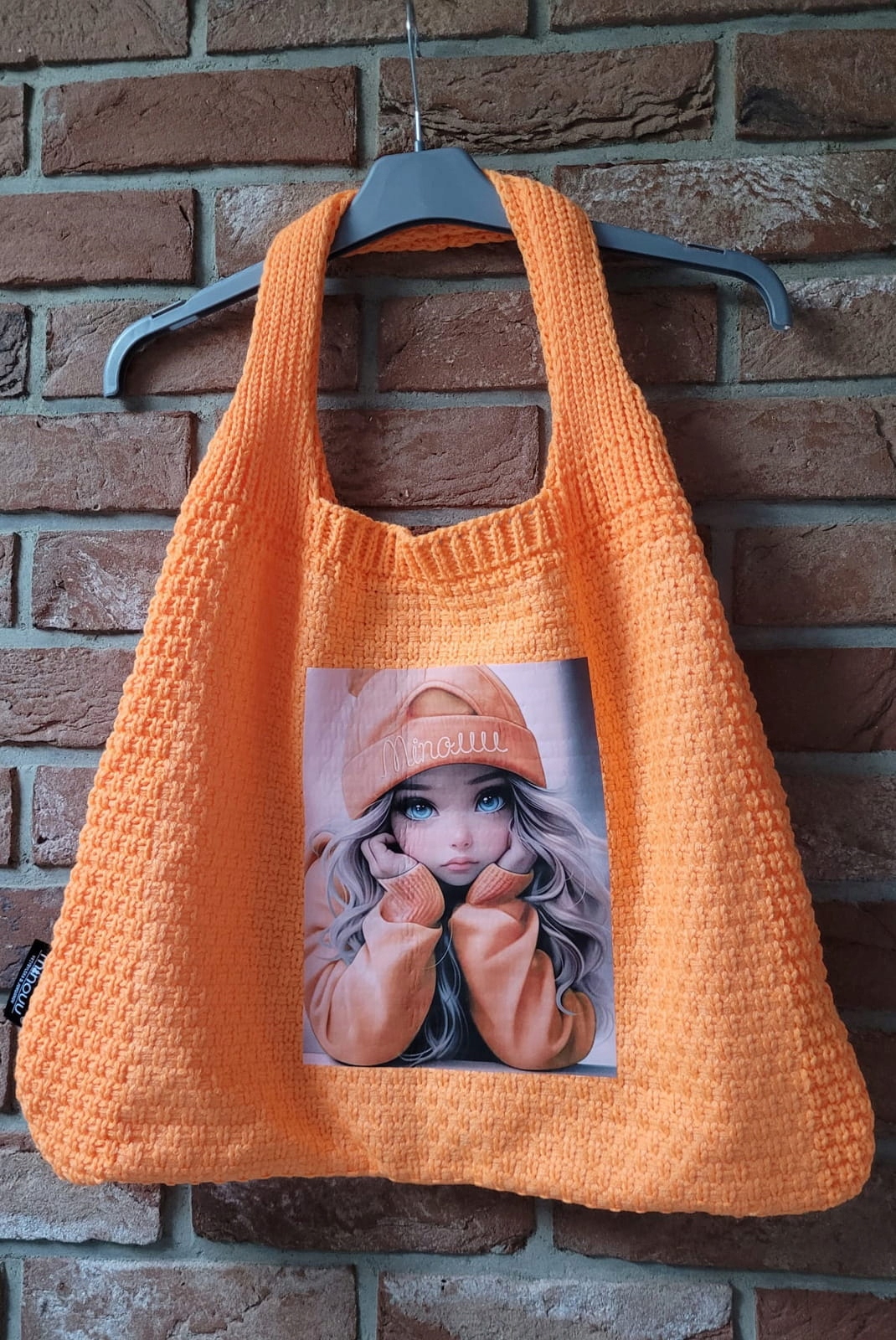 Dzianinowa torba laleczka Minouu pomarańczowa Marka Minouu