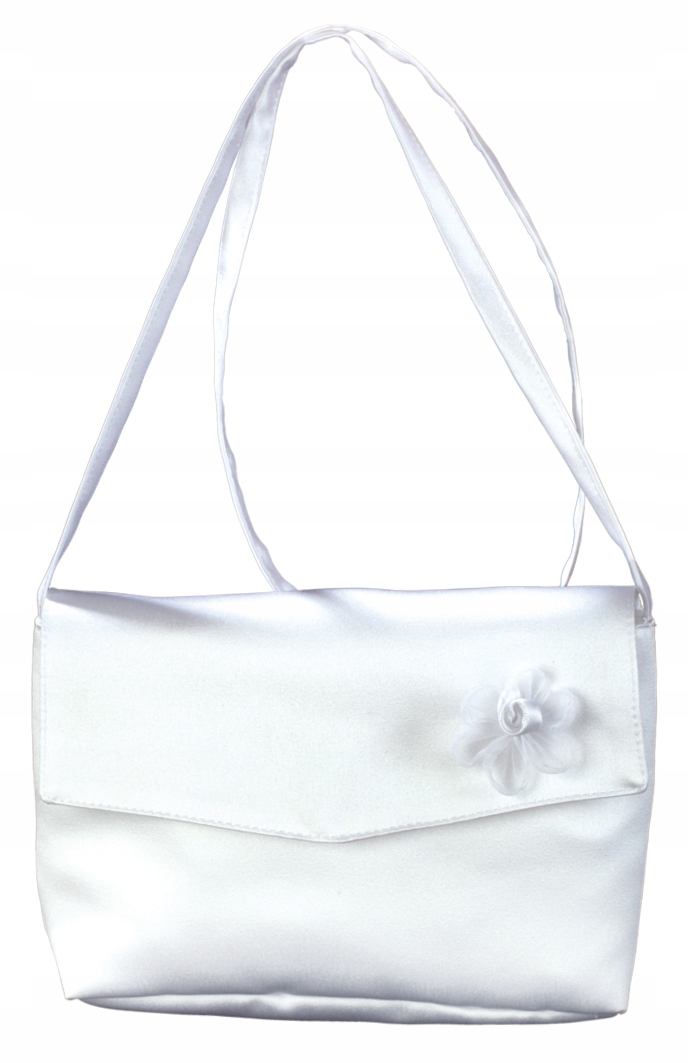 Satynowa Torebka Komunijna z Kwiatkiem