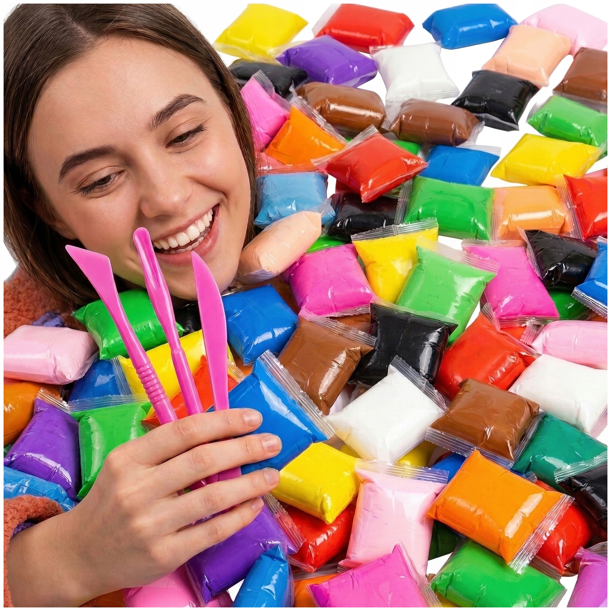 96 SZT PIANKOLINA PLASTELINA GLINA POLIMEROWA SUPER CLAY MASA PLASTYCZNA