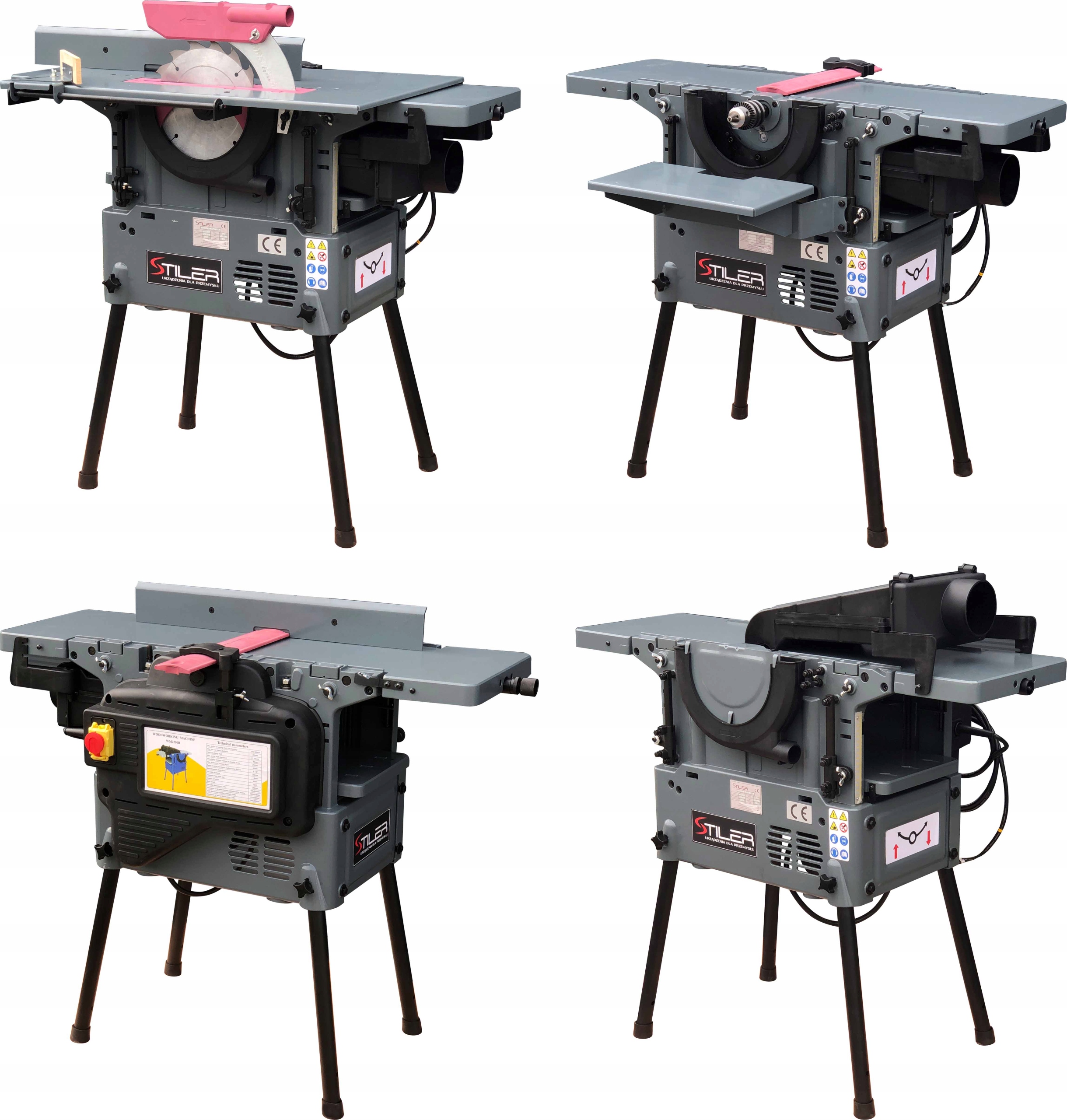 Multifunkční Stroj 4V1 Pila Hoblovací Pila Tloušťka 400V 2,2 Kw