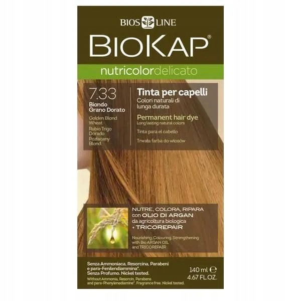 Biokap Nutricolor Delicato, barva na vlasy, 7.33 pozlacený bl