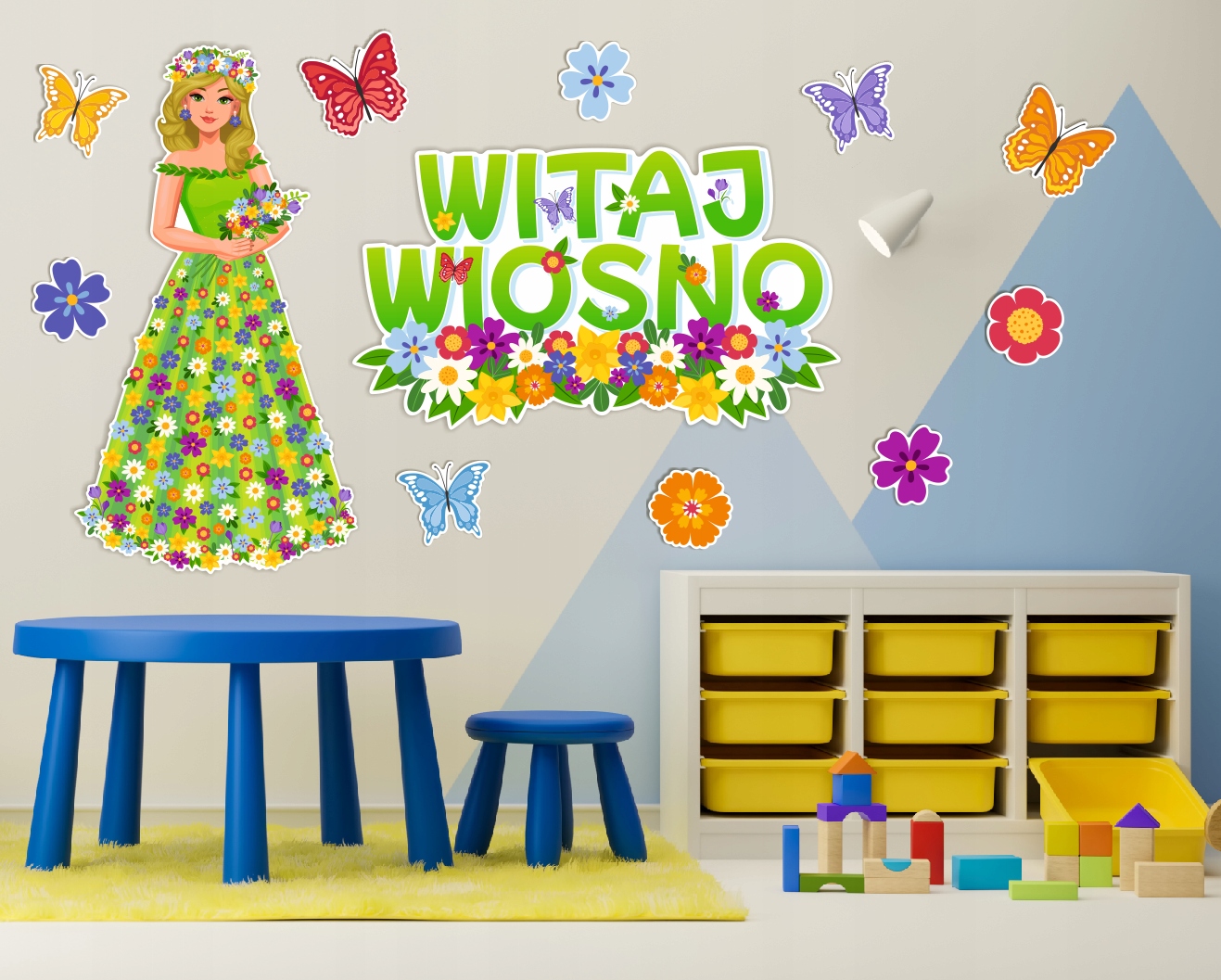 Dekoracja wiosenna Pani Wiosna (rozmiar XXL) Marka SzkolneNaklejki.pl