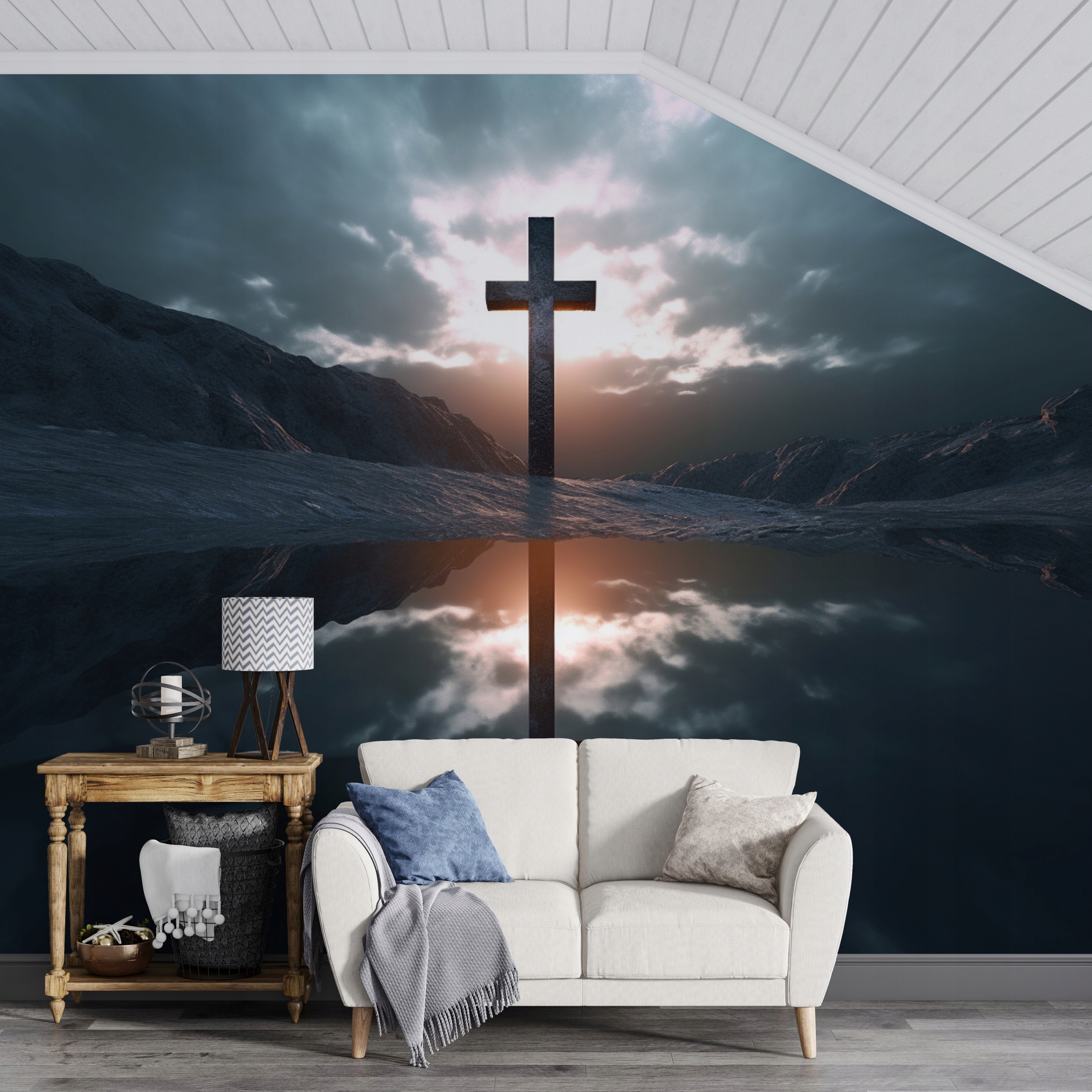 Fototapeta Samoprzylepna 3D Krzyza Nad Woda Do Sypialni Salonu 250x175