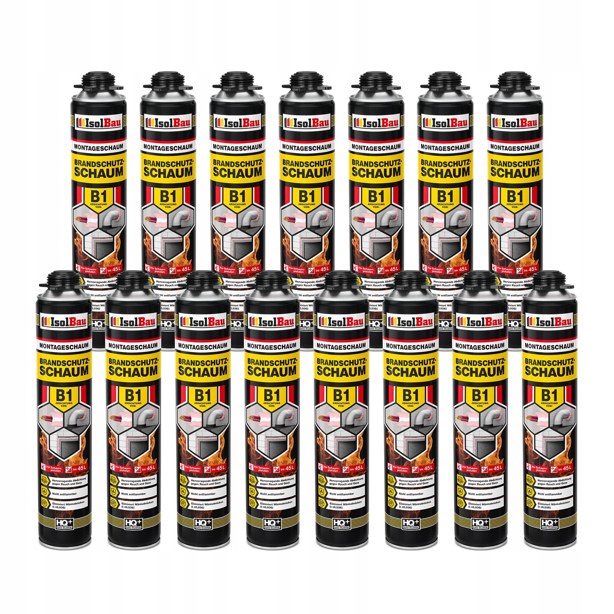 Ohnivzdorná pěna B1 Ppoż Ohňová montážní pěna 15 x 750 ml Ohnivzdorná pěna