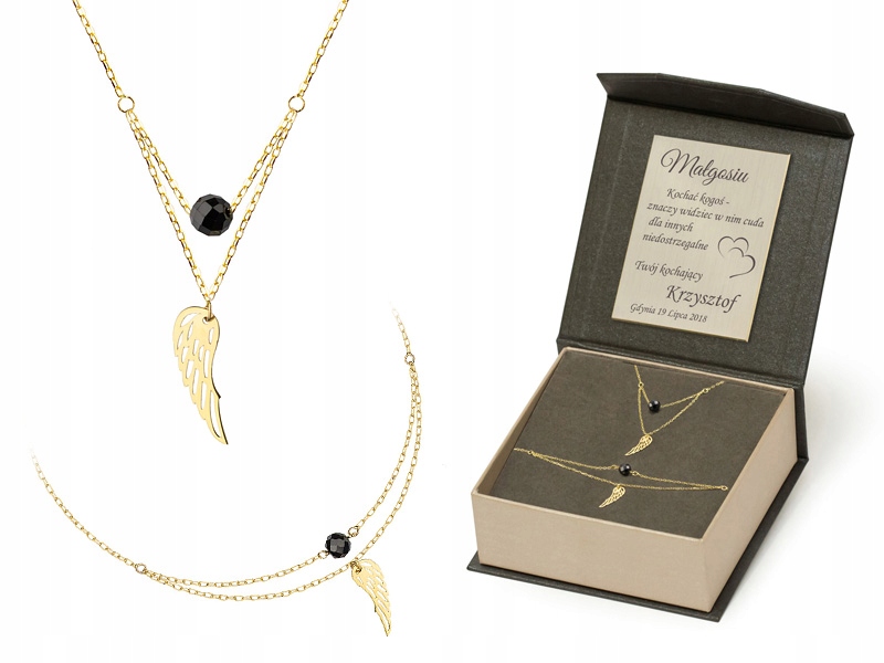 Komplet Zlatý 585 Řetízek s Náramkem, křídlo