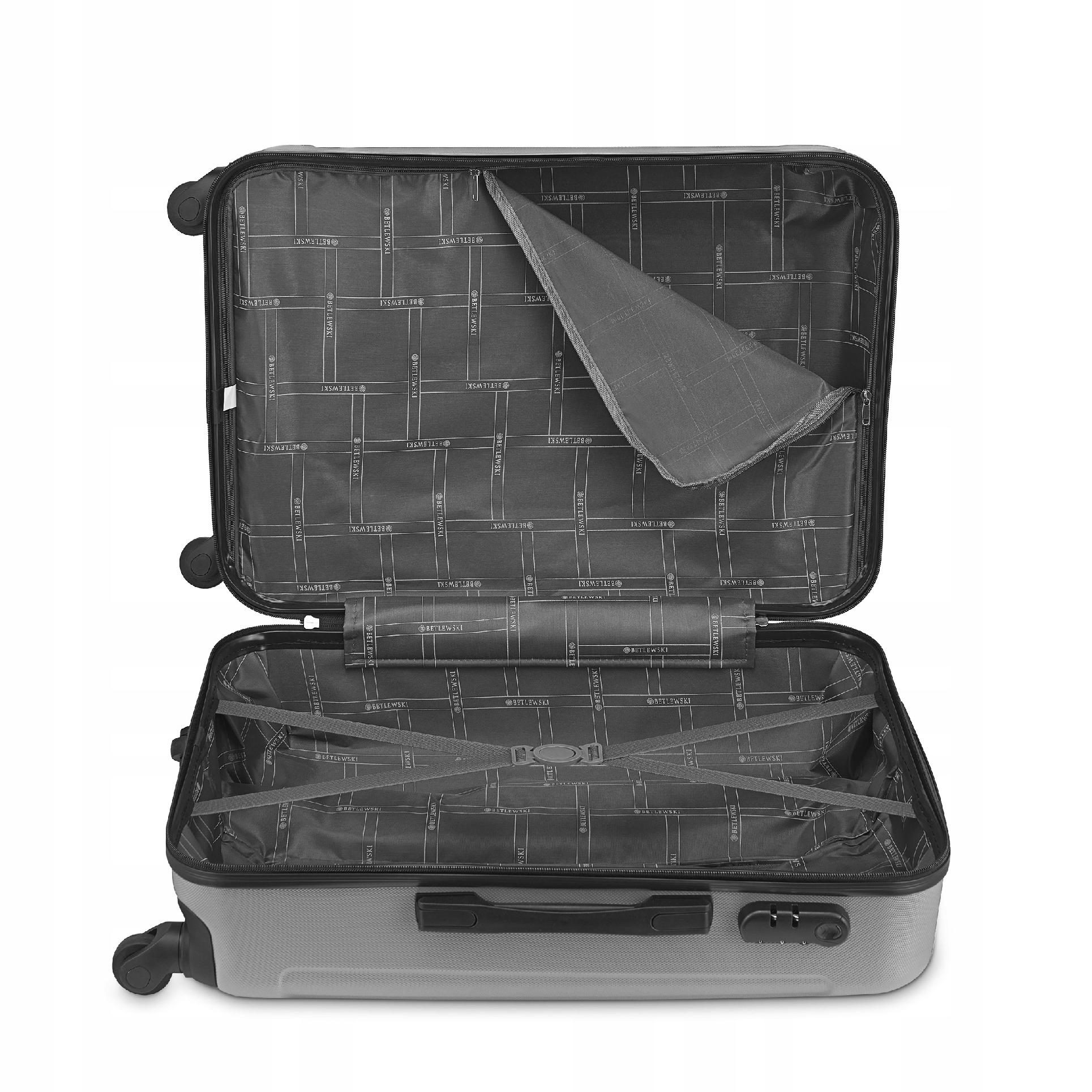 Betlewski Zestaw 3 walizek podróżnych na wakacje dla całej rodziny bagaż Materiał dominujący ABS