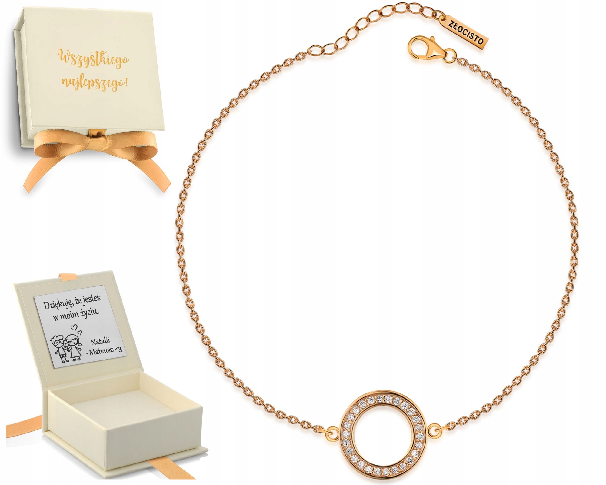 Pozlacený náramek z růžového zlata rose gold růžové zlato kroužek 925