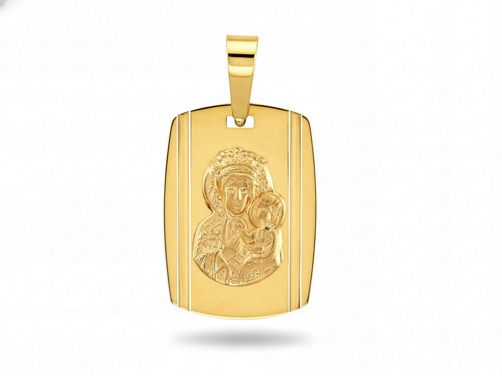 Zlatý medailonek 585 je ideální pro Vojenská Známka přijímání s Pannou Marií 0.85 g