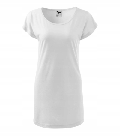 Biele šaty XL LOVE MALFINI Voľný Strih