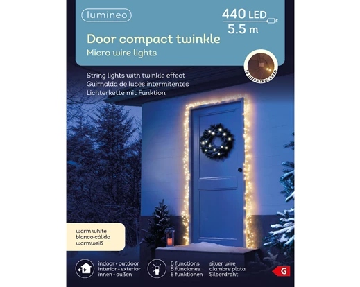 

Lampki zewnętrzne nad drzwi 550cm ciepły biały