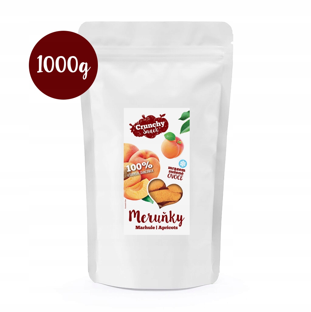 Levně Crunchy snack, Mrazem sušené meruňky, 1000g