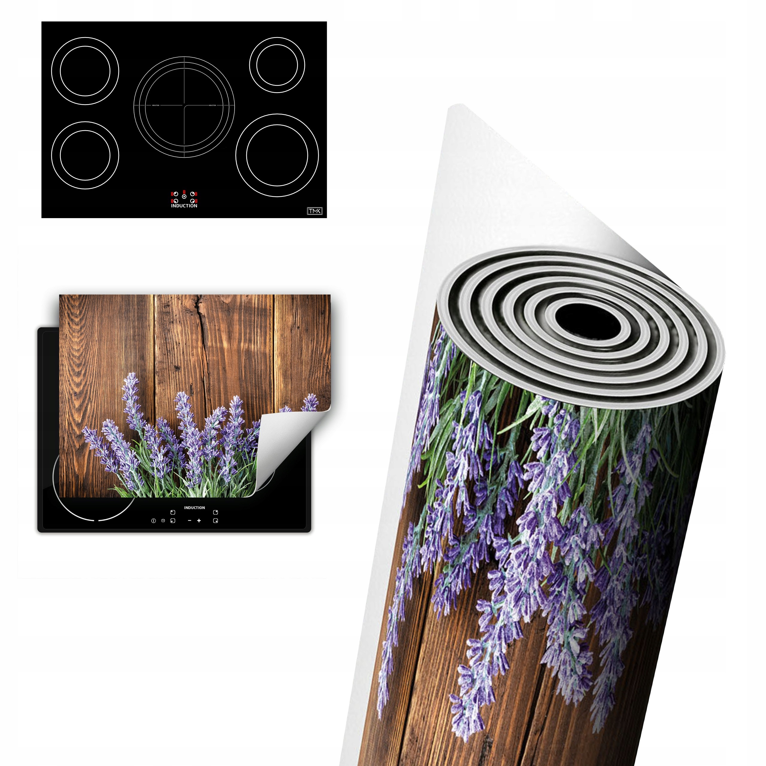 Vinylová Ochrana Na Indukci Pracovní Deska 80x52 Levandule dřevo