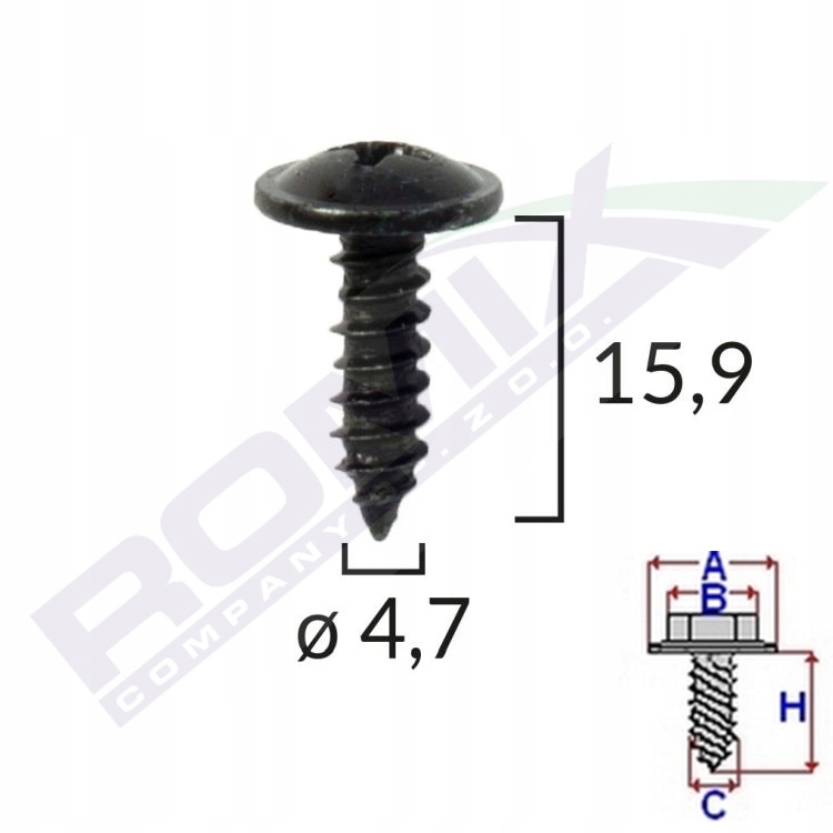 

Wkręt uniwersalny 4,7x16mm Fiat Alfa Lancia x10szt