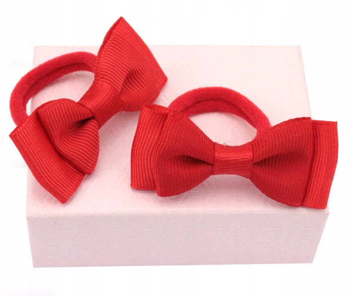

Gumki Do Włosów Czerwone Kokardki 6 cm 2 Sztuki