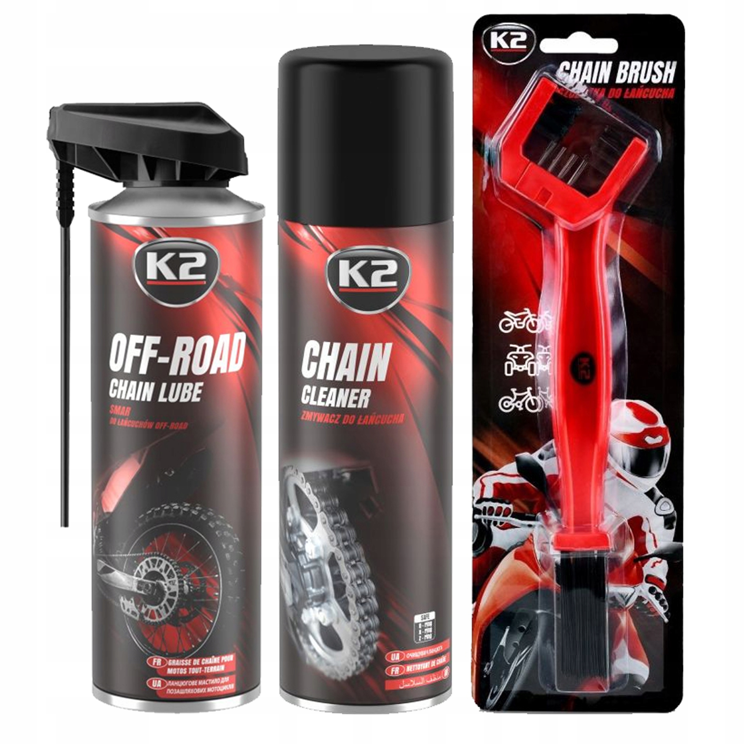 

Spray smar szczotka do czyszczenia łańcucha Zestaw