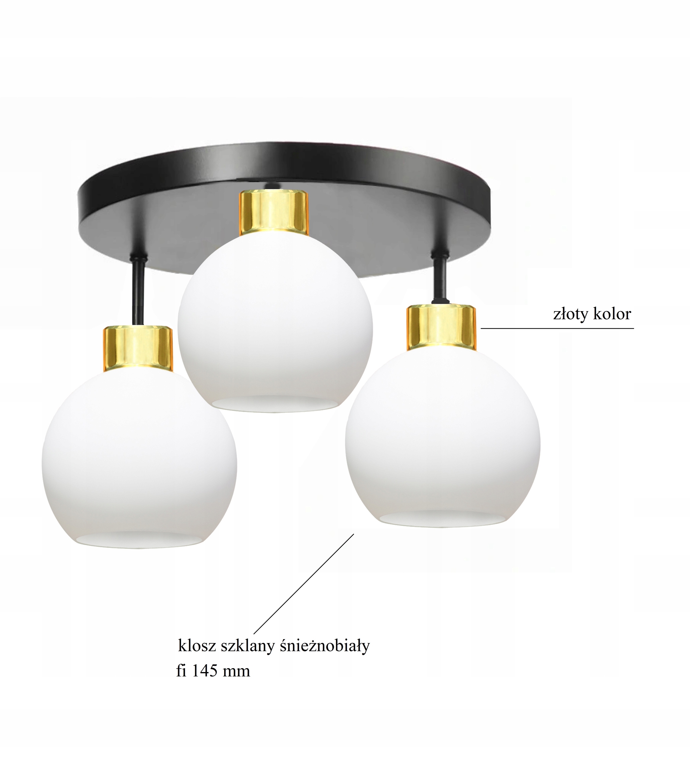 LAMPA SUFITOWA DO SALONU, KRONOS ZŁOTO 5-302KO LED Zasilanie sieciowe